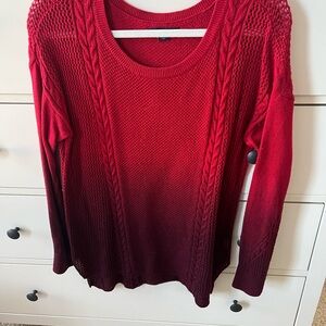 Women’s Red Ombré Knit Sweater